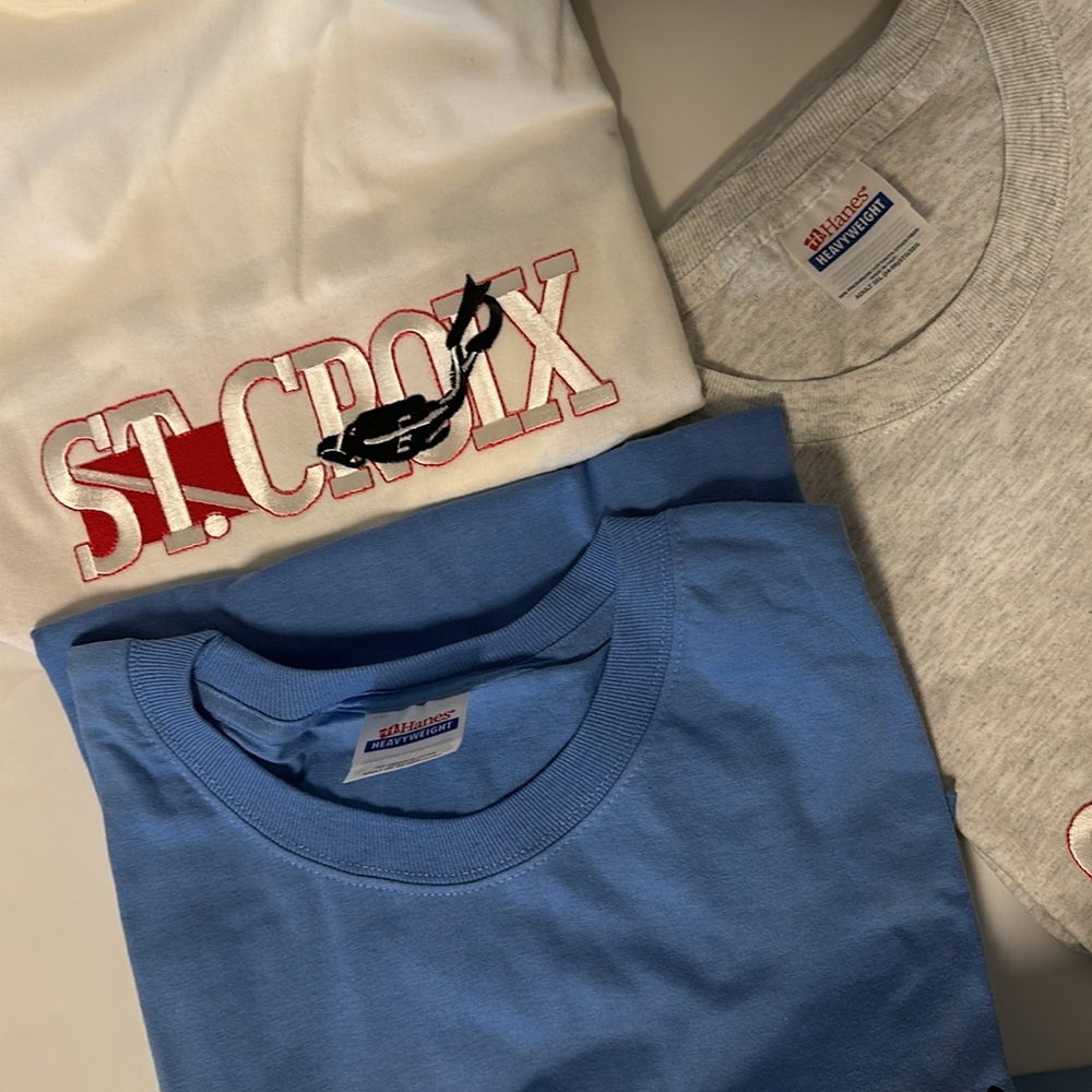 Hanes heavyweight 3 bundle St. Croix T-shirt s